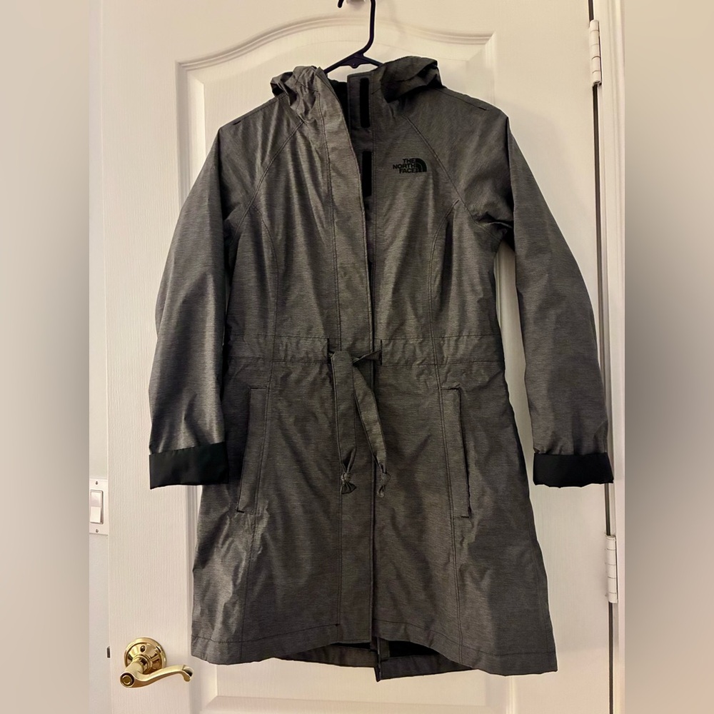 The North Face Women's Gray Hooded Rain Jacket XS